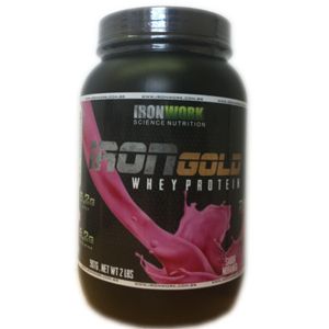 IRON GOLD WHEY PROTEIN 907g 2LBS SABOR MORANGO